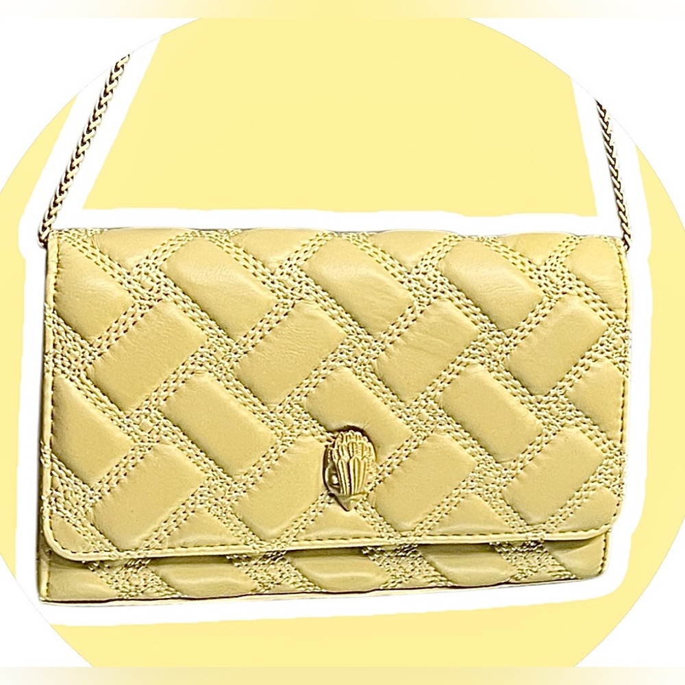 Kurt Geiger Quilted Leather Mini Crossbody BagKensington Butter Cream & Dust Bag